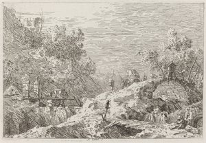 Horská krajina s pěti mosty [vpravo dole], c. 17351746. od Canaletto