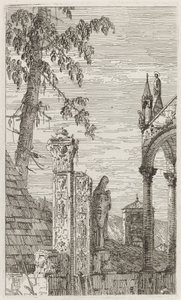 Biskupská hrobka [uprostřed], c. 17351746. od Canaletto