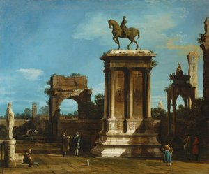 Památník Colleoni v prostředí Caprice od Canaletto