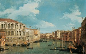 Canal Grande, Benátky, pohled na severozápad, s Palazzo Pesaro, Palazzo Foscarini a Pinnacle of S. Stae vlevo a Palazzo Vendramin-Calergi a S. Marcuola vpravo