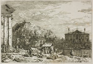 Trh v Dolo, z Vedute od Canaletto
