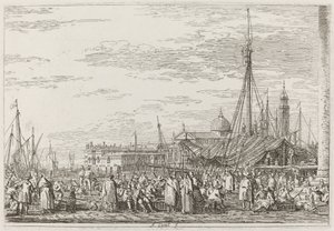 Trh na Molo [vlevo nahoře] od Canaletto
