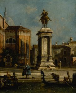 Pohled na jezdeckou sochu Bartolomea Colleoniho od Canaletto