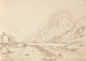 Bull Mountain a Ash Valley Lake v Gap of Dunloh, září 1841 od Capt. Thomas Hastings