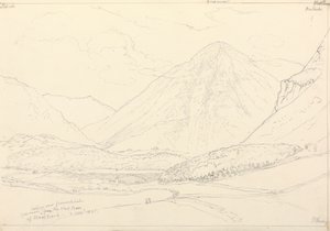 Grasmoor ze západní základny Mellbreak, 2. srpna 1835 od Capt. Thomas Hastings