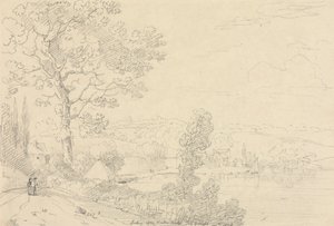 Pohled na Wootton Bridge, Isle of Wight, srpen 1828 od Capt. Thomas Hastings