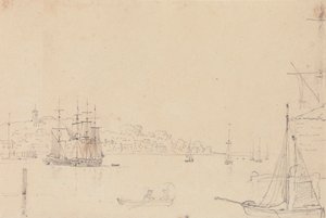 Náčrt lodí poblíž West Cowes, Isle of Wight od Capt. Thomas Hastings