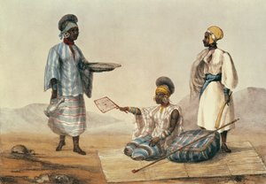 Černí lidé ze Soudanu, deska z Příběhu cest po severní Africe vyrytá M. Gauci (fl.1810-46) 1821