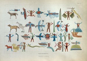 Wabeno Songs, z „Informace respektující historii, stav a vyhlídky indiánských kmenů Spojených států“ od Henryho R. Schoolcrafta, vydané v roce 1853