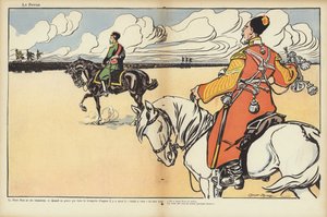 Návštěva prezidenta Loubetse v Rusku, ilustrace pro Le Rire