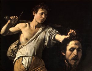 Italština:  Davide con la testa di Golia David s hlavou Goliáše