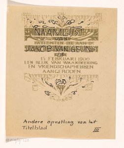 Huldeblijk an Jacob van Geuns