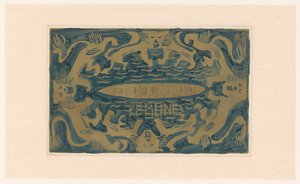 Design pro vinětu Koninklijke Paketvaart Maatschappij, K.P.M. linky od Carel Adolph Lion Cachet