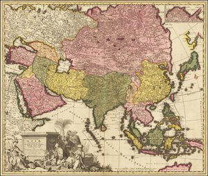 Mapa Asie z roku 1695, Carolus Allard
