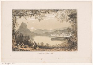 Pohled na jezero Lugano Lago di Lugano (název na objektu) od Carel Christiaan Antony Last