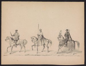 Maškaráda utrechtských studentů, 1846 (deska 14) Vyobrazení krojovaného průvodu, zobrazující průvod Filipa II., prince španělského, v Utrechtu, 3. října 1549, pořádaný 17. června 1846, H.H. Studenti Utrechtsche od Carel Christiaan Antony Last