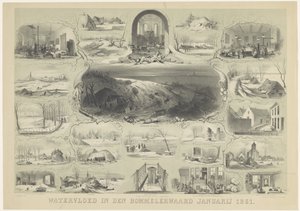 Povodeň v den Bommelerwaard leden 1861 (název na objektu) od Carel Christiaan Antony Last