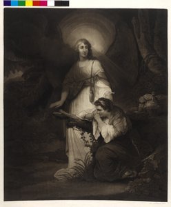 Hagar pláče Hagar na poušti od Carel Fabritius