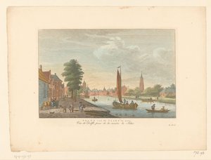 Pohled na Amersfoort Delft van de Vaart na displeji / Vue de Delft, cena de la riviere la Schie (název na objektu) od Carel Frederik Bendorp (I)