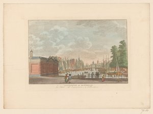 Pohled na Leuvehaven v Rotterdamu Leuvehaven v Rotterdamu / La canal dit Leuvehaven a Rotterdam (název na objektu) od Carel Frederik Bendorp (I)