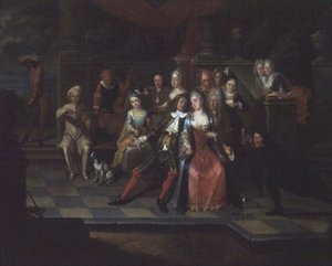 Karnevalová scéna od Carel Jacob Crec