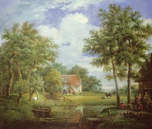 Scéna z holandské farmy od Carel Lodewijk Hansen
