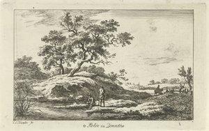 Nábřežní cestovatelé Te Rolde in Drenthe (název na objektu) Krajiny (a-f) (název série) od Carel Lodewijk Hansen