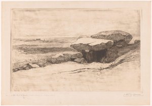 Dolmen Rondossec na pobřeží v Plouharnel od Carel Nicolaas Storm van 
