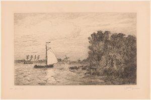 Pohled na Vecht poblíž Weesp La Vecht près Weesp (původní název)
