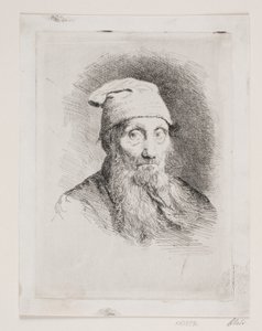 Starý muž s kloboukem. Obrázek poprsí od Carl Bloch