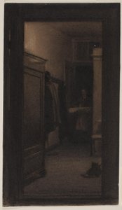 Dívka nese tác do haly od Carl Bloch