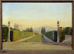 Zahrady Villa Albani. Obraz Carla Christiana Constantina Hansena (1804-1880) Ec. Dan. od Carl Christian Constantin Hansen