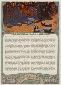 Grove of Fetters of the Semnones (barevné lito) od Carl Emil Doepler