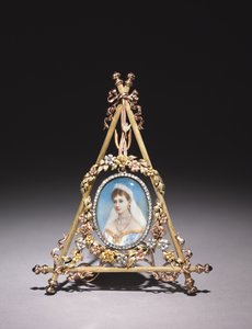 Trojúhelníkový rám s portrétem carevny Alexandry Fjodorovny, 1896-1908 od Carl Fabergé