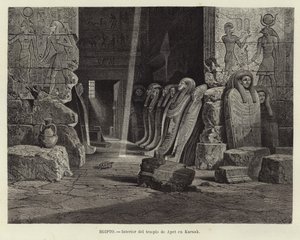 Egypt - Interiér chrámu Opet v Karnaku od Carl Friedrich Heinrich Werner