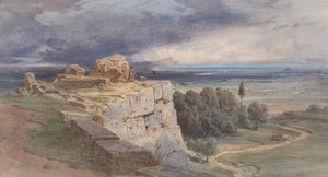Pohled na Norbu ze severu směrem k San Felice Circeo, 1856. od Carl Friedrich Heinrich Werner