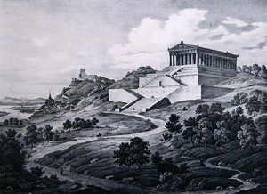 Walhalla (litho) od Carl Friedrich Heinzmann