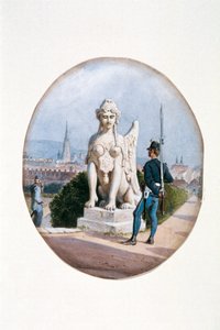 Pěšák ve strážní službě před Horním Belvederem od Carl Goebel d. J.