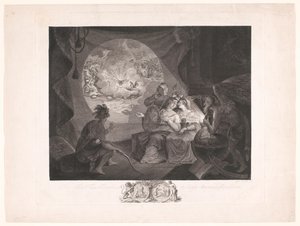 Alegorie Tea Party a amerického, holandského a švýcarského boje za svobodu Tea-Tax-Tempest neboli anglo-americká revoluce (název na předmětu) od Carl Gottlieb Guttenberg