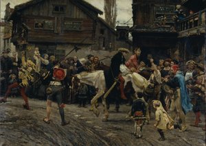 Potupný vstup Pedera Sunnanvadera a mistra Knuta do Stockholmu v roce 1526, 1879