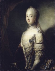 Sophie Madeleine Dánská, královna Švédska a Finska - Portrét Sophie Magdaleny Dánské (1746-1813), královny Švédska, Pilo, Carl Gustaf (1711-1793). Olej na plátně