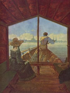 Gondola na Labi u Drážďan od Carl Gustav Carus