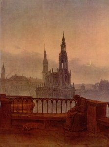 Německy: Pohled na Drážďany z Brühlovy terasy Pohled na Drážďany z Brühlovy terasy od Carl Gustav Carus