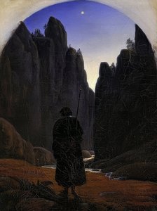 Poutníci ve skalním údolí. Kolem roku 1820 od Carl Gustav Carus