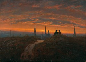 Pohled na Drážďany při západu slunce od Carl Gustav Carus