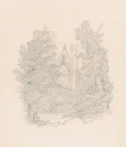 Pohled na západní fasádu katedrály v Dunkeldu od Carl Gustav Carus