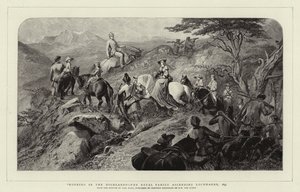 Ráno na Vysočině, královská rodina stoupá na Lochnagar, 1853