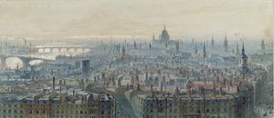 Panorama Londýna z vrcholu Monumentu, pohled na západ, 1848
