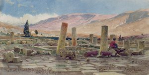 Mešita Melike poblíž Baalbek zničená zemětřesením, 1859
