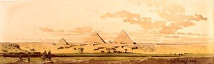 Pyramidy v Gíze, 1859 (wc na papíře) od Carl Haag